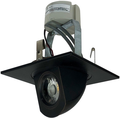 Nora NLCBC-487035XB/A Cobalt Modern Black LED 4" Square Adjustable Elbow LED Retrofit Recessed Lighting Insert