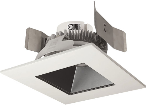 Nora NLCBC2-556TWPW/10 Cobalt Modern Pewter / White LED 5" Click Square Retrofit Reflector with Square Aperture Down Lighting Insert