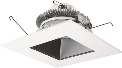 Nora NLCBC2-656TWPW/10 Cobalt Contemporary Pewter / White LED 6" Click Square Retrofit Reflector with Square Aperture Down Lighting Insert