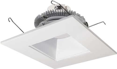 Nora NLCBC2-656TWWW/10 Cobalt Contemporary White LED 6" Click Square Retrofit Reflector with Square Aperture Recessed Lighting Insert