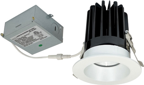 Nora NM4-RDCMPW M4 Contemporary Matte Powder White LED Recessed Ceiling Light 4" M4 Round LED Recessed Ceiling Light Downlight