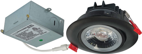 Nora NM4-RGBB M4 Contemporary Black LED Pot Light 4" M4 Round LED Pot Light Adjustable Gimbal