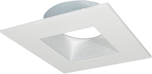Nora NM4-SDTMPW M4 Modern Matte Powder White Square Baffle Ceiling Recessed Light for NM4-RDC