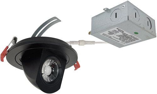 Nora NM4-R470BB M4 Contemporary Black LED Can Light 4" M4 Round LED Can Light Adjustable Elbow