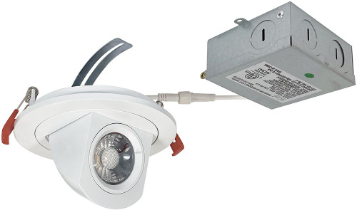 Nora NM4-R470MPW M4 Contemporary Matte Powder White Recessed LED Ceiling Light 4" M4 Round Recessed LED Ceiling Light Adjustable Elbow