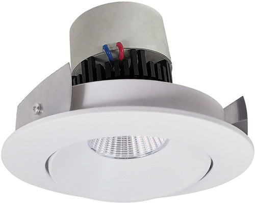 Nora NPR-4RCMPW Pearl Modern Matte Powder White LED 4" Pearl Round Adjustable Cone LED Retrofit