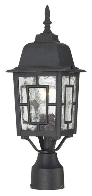 Nuvo 604929 Banyon 17 Inch Tall Water Glass Textured Black Lamp Post Light