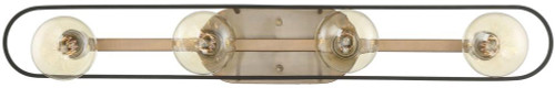 Nuvo 60/6654 Chassis Modern Copper Brushed Brass / Matte Black 4-Light Bath Wall Sconce