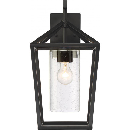 Nuvo 60/6593 Hopewell Modern Matte Black Outdoor 9" Wall Light Sconce