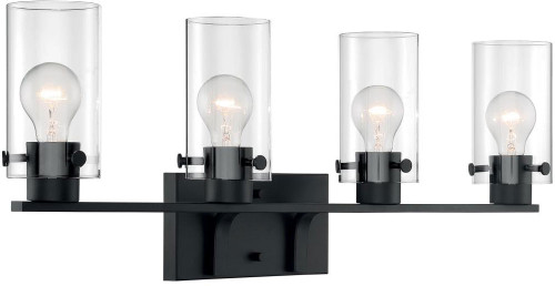 Nuvo 60/7274 Sommerset Modern Matte Black 4-Light Bathroom Light