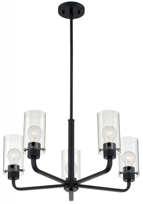 Nuvo 60/7275 Sommerset Contemporary Matte Black Chandelier Lamp