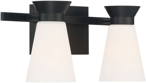 Nuvo 60-7312 Caleta Contemporary Black 2-Light Vanity Light