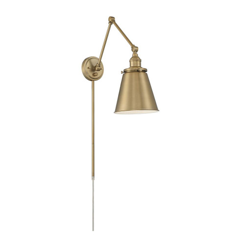 Nuvo 60/7367 Bayard Burnished Brass Swing Arm Wall Lamp