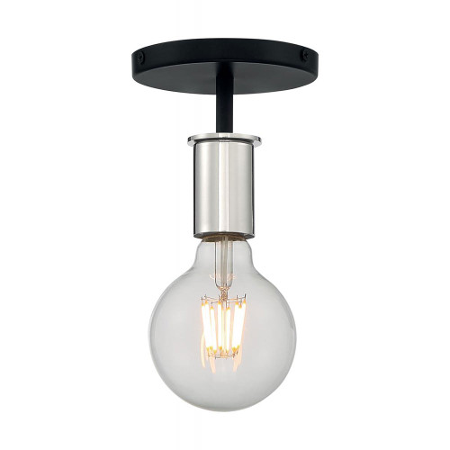Nuvo 60/7353 Ryder Contemporary Black and Polished Nickel Flush Mount Lighting