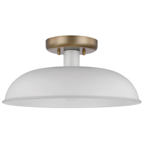 Nuvo 60/7490 Colony Matte White and Burnished Brass 15" Ceiling Lighting