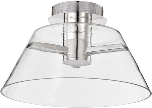 Nuvo 62/2054 Edmond Contemporary Polished Nickel LED 17" Flush Mount Light Fixture