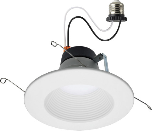 Nuvo S11883 Contemporary White LED 5"/6" Deep Baffle Downlight Retrofit Recessed Lighting Insert