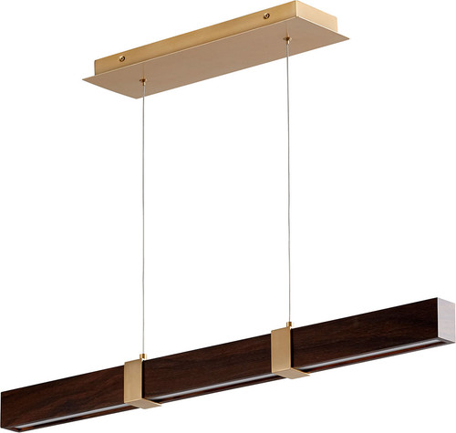 Oxygen 3-36-2440 Decca Contemporary Aged Brass / Walnut LED 36" Kitchen Island Light Fixture