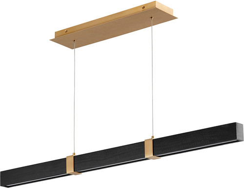 Oxygen 3-48-1540 Decca Contemporary Aged Brass / Black Oak LED 47.5" Kitchen Island Lighting