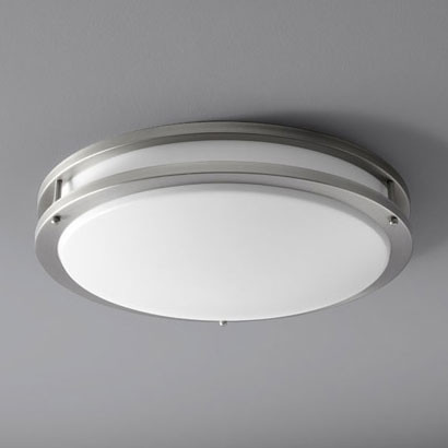 Oxygen 3-619-24 Oracle Contemporary Satin Nickel LED 18" Flush Mount Light Fixture