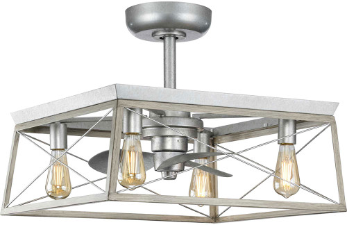 Progress P250067-141-WB Briarwood Modern Galvanized 22" Home Ceiling Fan