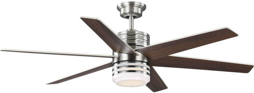 Progress Lighting P250074-009-30 Carrollwood Modern Brushed Nickel LED 56" Ceiling Fan