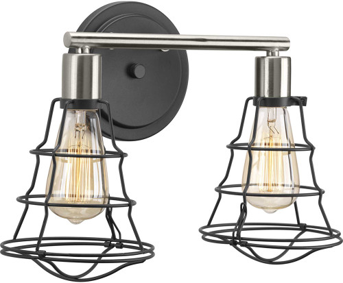 Progress P300029-143 Gauge Vintage Graphite 2-Light Bath Light Fixture