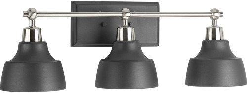 Progress P300041-009 Bramlett Contemporary Brushed Nickel 3-Light Bath Lighting Sconce