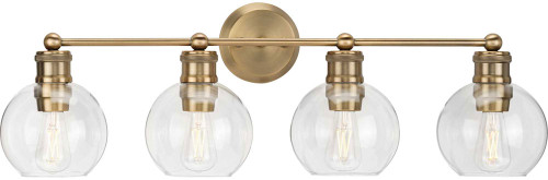 Progress P300052-163 Hansford Contemporary Vintage Brass 4-Light Bathroom Lighting Fixture