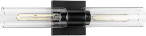 Progress P300300-031 Clarion Modern Matte Black Bathroom Wall Light Fixture