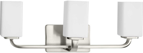 Progress P300370-009 Cowan Contemporary Brushed Nickel 3-Light Bathroom Light Sconce