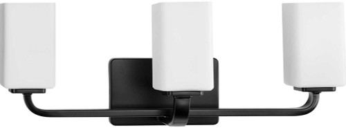 Progress P300370-31M Cowan Modern Matte Black 3-Light Bathroom Lighting Fixture