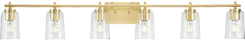 Progress P300372-012 Adley Contemporary Satin Brass 6-Light Vanity Light
