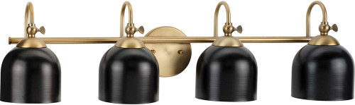 Progress P300384-163 Dalton Contemporary Vintage Brass 4-Light Bathroom Lighting Fixture