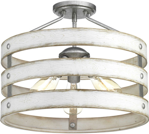 Progress P350049-141 Gulliver Retro Galvanized Ceiling Light Fixture