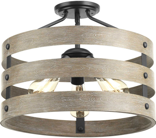 Progress P350049-143 Gulliver Vintage Graphite Ceiling Light Fixture