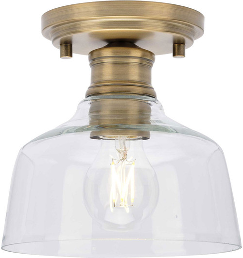 Progress P350226-163 Singleton Contemporary Vintage Brass Flush Mount Lighting Fixture