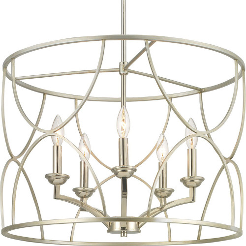 Progress Lighting P400178-134 Landree Modern Silver Ridge 23" Pendant Light Fixture