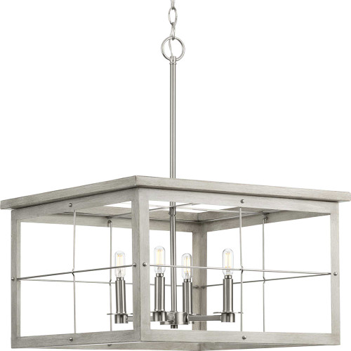 Progress P400253-009 Hedgerow Vintage Brushed Nickel 28" Pendant Light