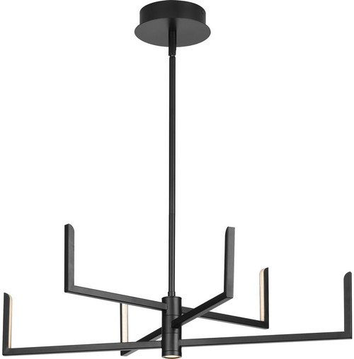 Progress Lighting P400260-031-30 Pivot Contemporary Matte Black LED Hanging Chandelier