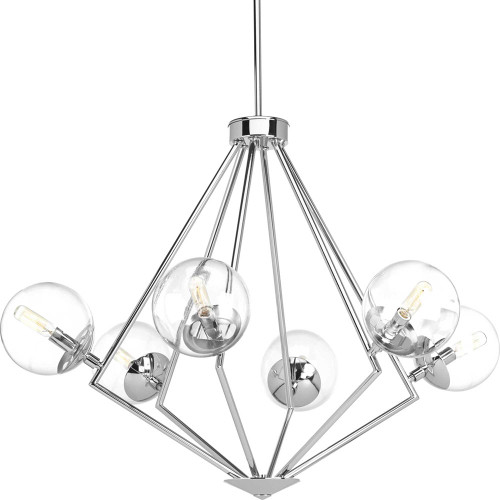 Progress P4756-15 Mod Modern Polished Chrome Hanging Chandelier