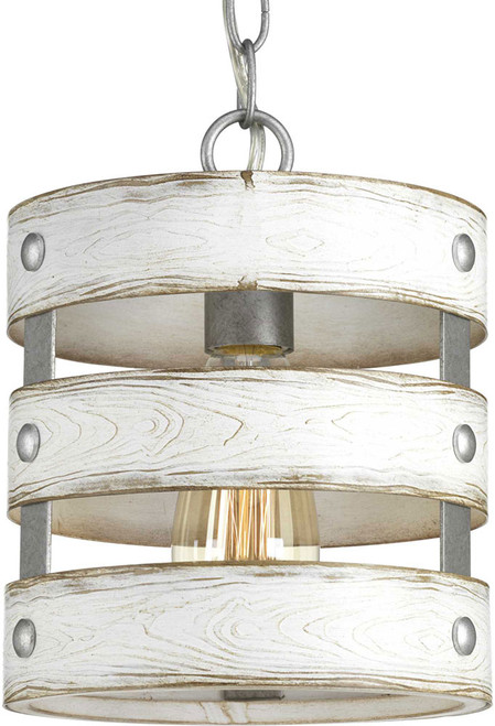 Progress P500022-141 Gulliver Retro Galvanized 24" Drum Hanging Pendant Lighting