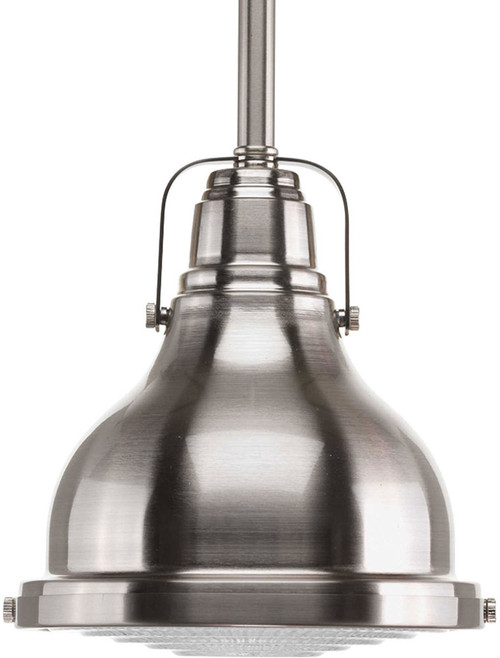 Progress P5050-09 Fresnel Lens Retro Brushed Nickel Drum Ceiling Pendant Light