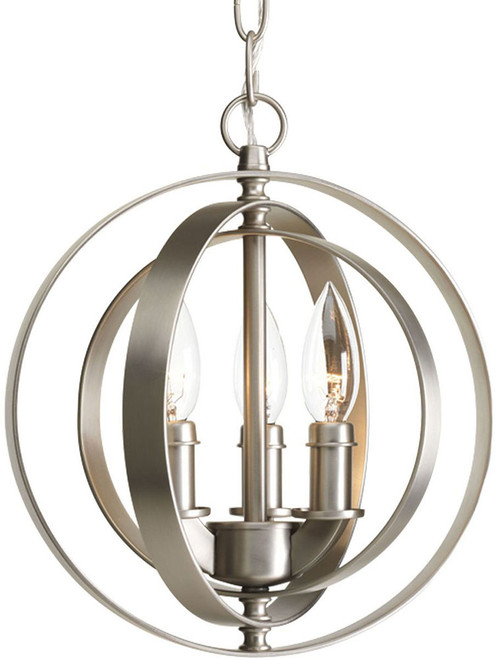 Progress Lighting P5142-126 Equinox Contemporary Burnished Silver 10" Mini Hanging Light
