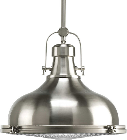 Progress P5197-09 Fresnel Lens Retro Brushed Nickel 13" Hanging Pendant Light