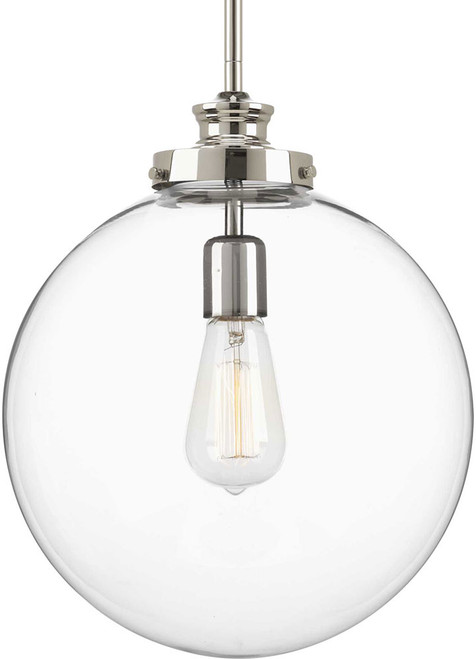 Progress P5328-104 Penn Modern Polished Nickel Mini Pendant Light Fixture