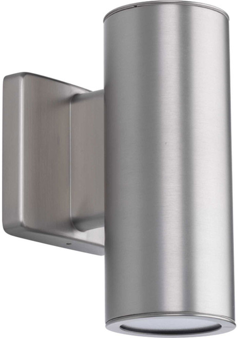 Progress P563001-147-30K 3IN Cylinders Contemporary Satin Nickel LED Outdoor Wall Lighting Sconce