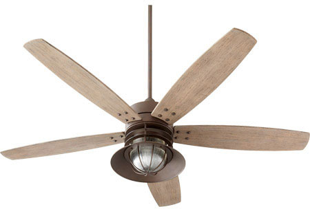 Quorum 14605-86 Portico Oiled Bronze w/ Weathered Oak Blades Fluorescent Indoor / Outdoor 60" Home Ceiling Fan