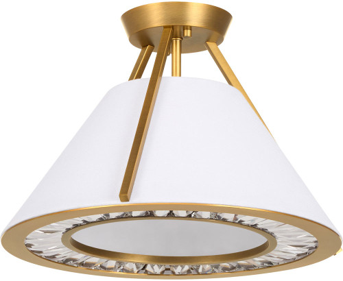 Quorum 2382-3-47 Gorham Brushed Brass Flush Mount Ceiling Light Fixture