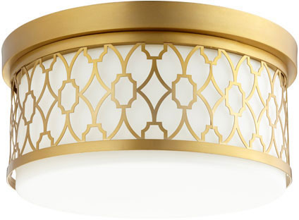 Quorum 344-14-80 Geometric Aged Brass Overhead Light Fixture